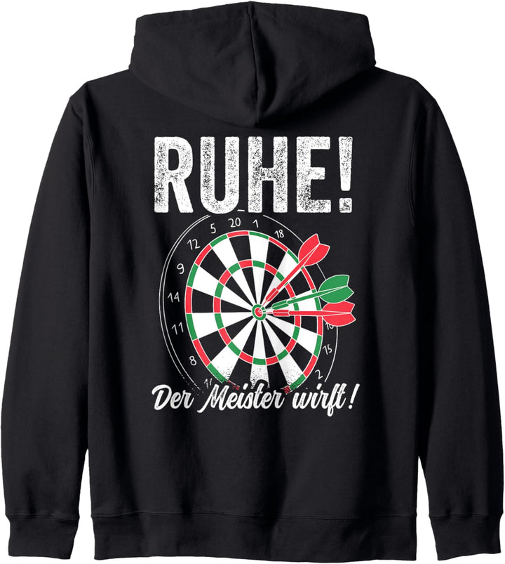 Dart Herren Ruhe der Meister wirft Männer Dart Spruch Kapuzenjacke