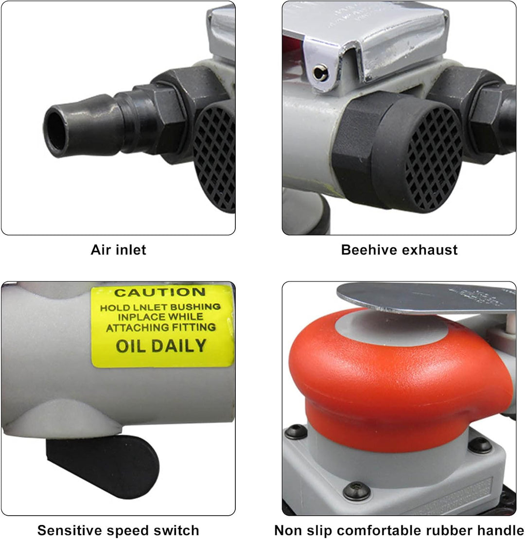 Pneumatischer Schleifer 10000 U/min Air Square Orbit Finishing Sander für Holzschleifen Auto Wachsen