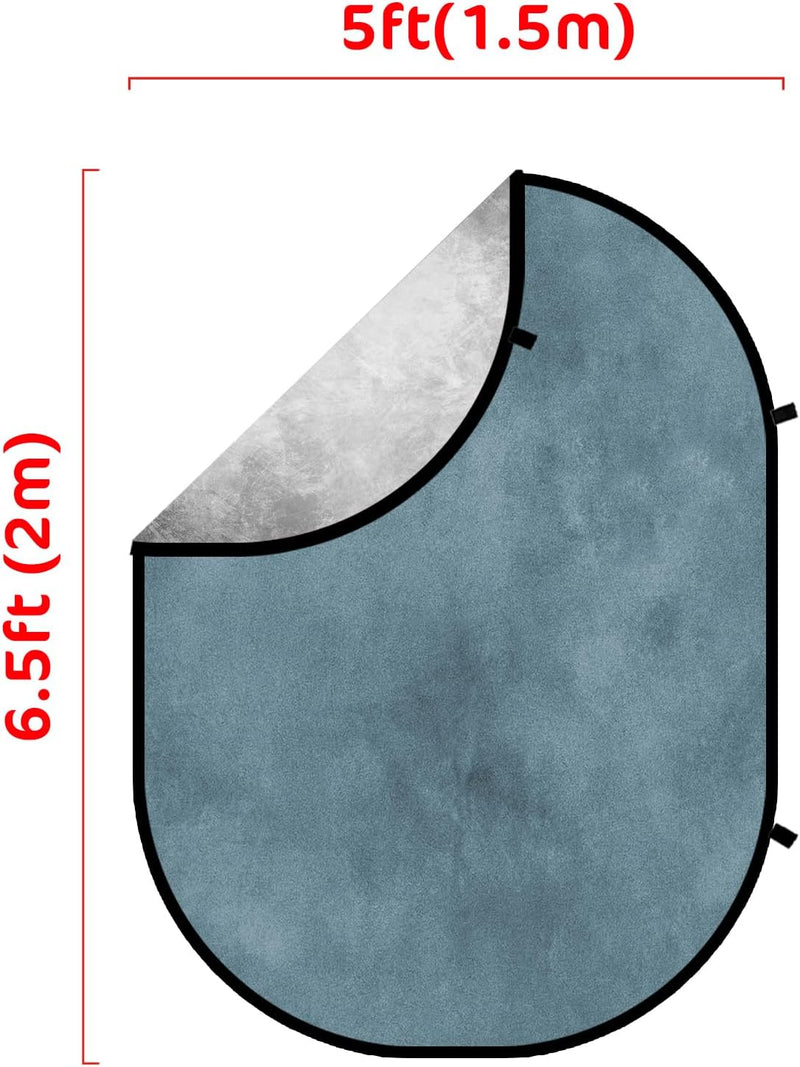 Kate 1.5x2m Grau Blau Walimex Falthintergrund Fotohintergrund Doppelseitiger Hintergrund Backdrop Ba