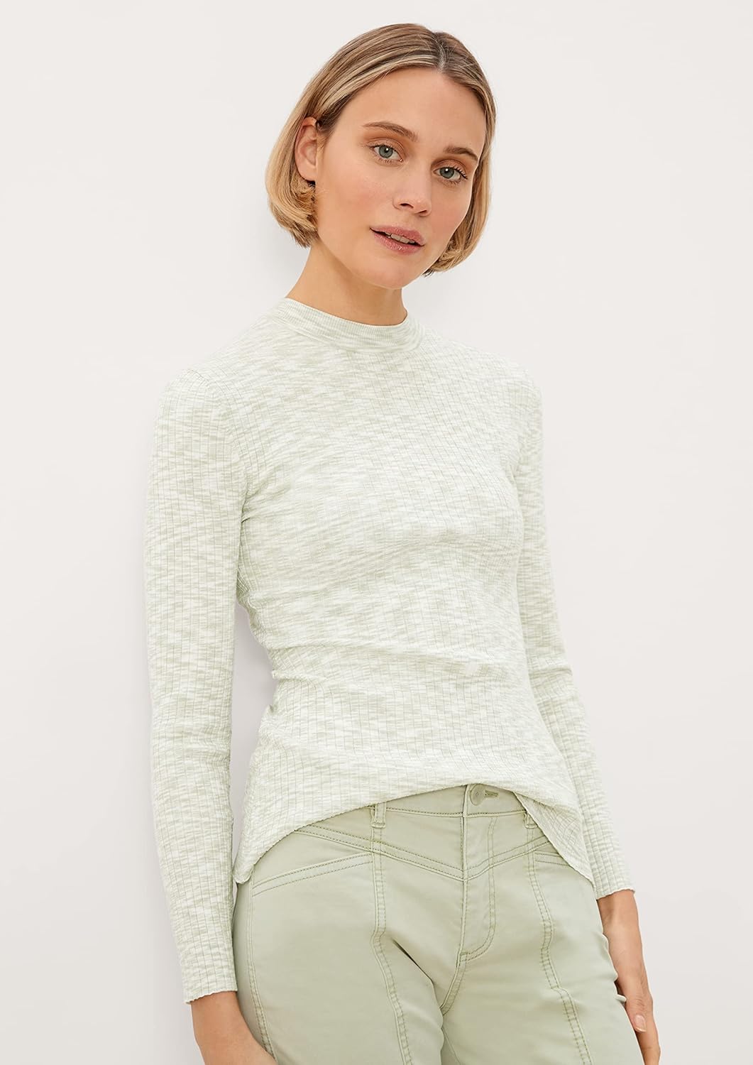 s.Oliver Damen Sweater 34 Sage Melange, 34 Sage Melange