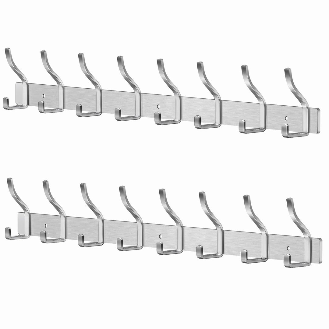 Garderobenhaken Edelstahl Hakenleiste Garderobe Garderobenleiste Silber Kleiderhaken Wand mit 8 Hake