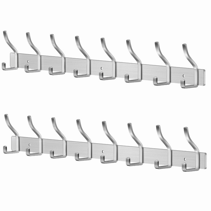 Garderobenhaken Edelstahl Hakenleiste Garderobe Garderobenleiste Silber Kleiderhaken Wand mit 8 Hake