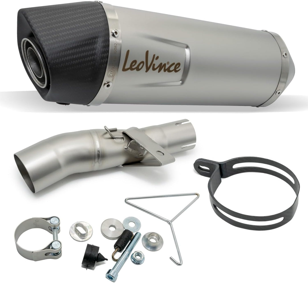 Endschalldämpfer/Auspuffanlage LeoVince SLIP-ON SBK LV ONE EVO, Edelstahl, Carbon Kappe, mit Zulassu