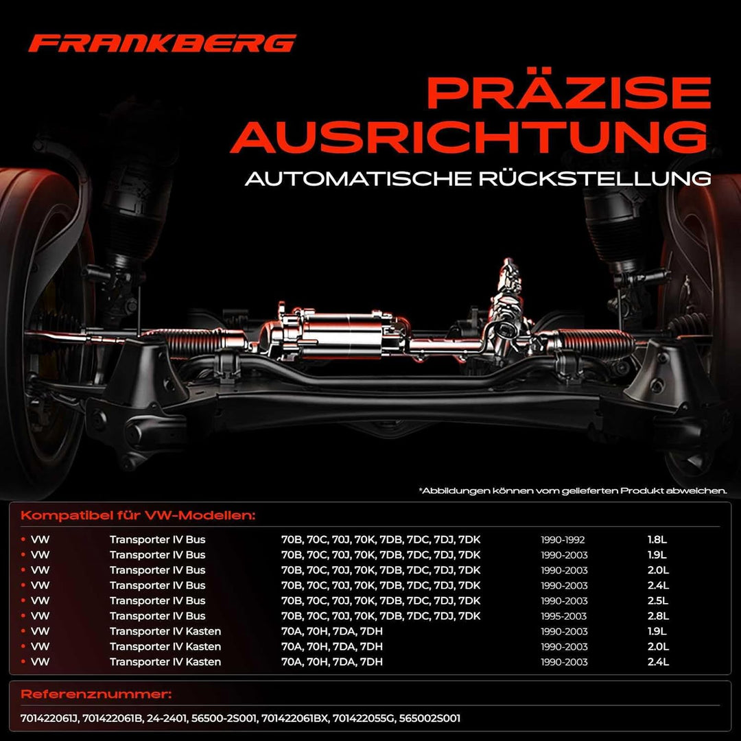 Frankberg Lenkgetriebe Servolenkgetriebe Hydraulisch für Linkslenker Kompatibel mit Transporter IV 7