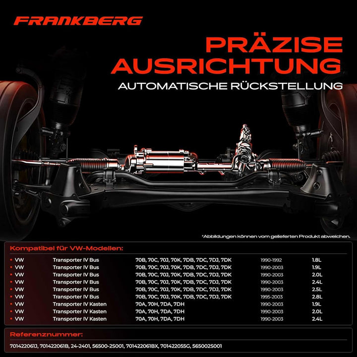 Frankberg Lenkgetriebe Servolenkgetriebe Hydraulisch für Linkslenker Kompatibel mit Transporter IV 7
