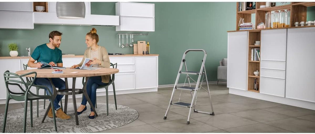 Hailo | Klapptritt K70 StandardLine | Aluminium-Gestell | Tragfähigkeit 150 kg | 3 Stufen | Tritthöh
