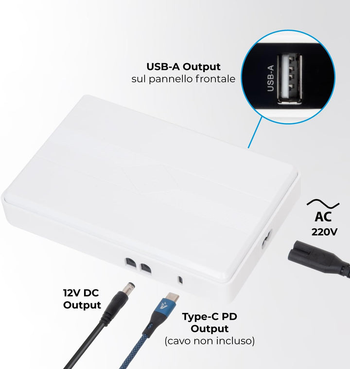 VulTech UPS60PWTC-DC Mini USV 4350 mAh 60 Watt 0ms Tragbare Unterbrechungsgruppe für Router Wireless