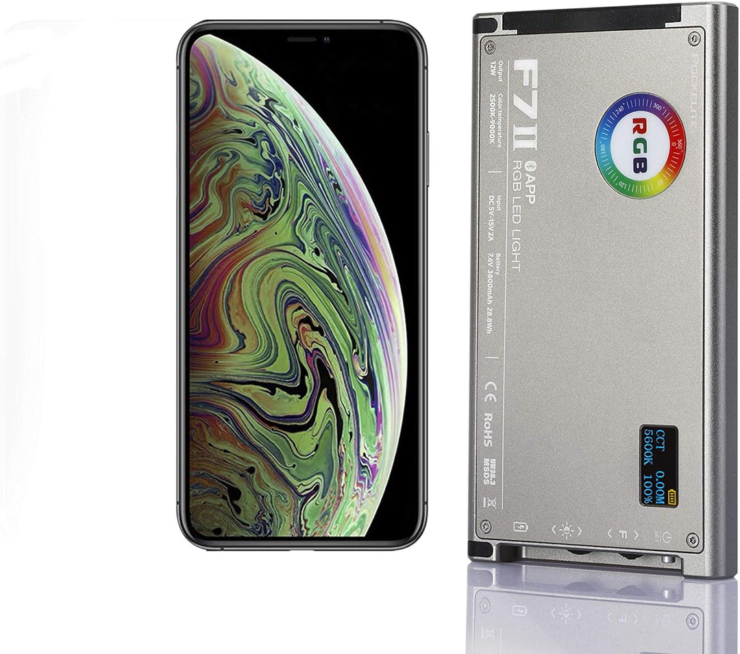 Falcon Eyes F7 II RGB 12W Led Video Licht CRI 96+ 2500K-9000K Support APP Control,HSI/RGB/LEE/Rosco