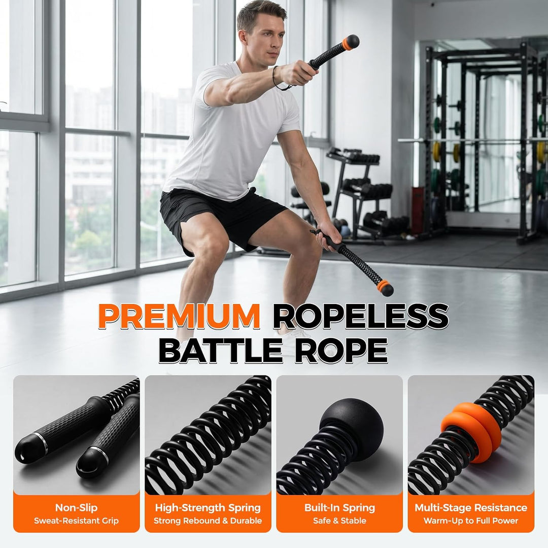 Slim Panda Battle Rope Ohne Seil Verstellbar – 3 Gewichtsstufen (1,6–3 lbs) Ropeless Trainingsseile