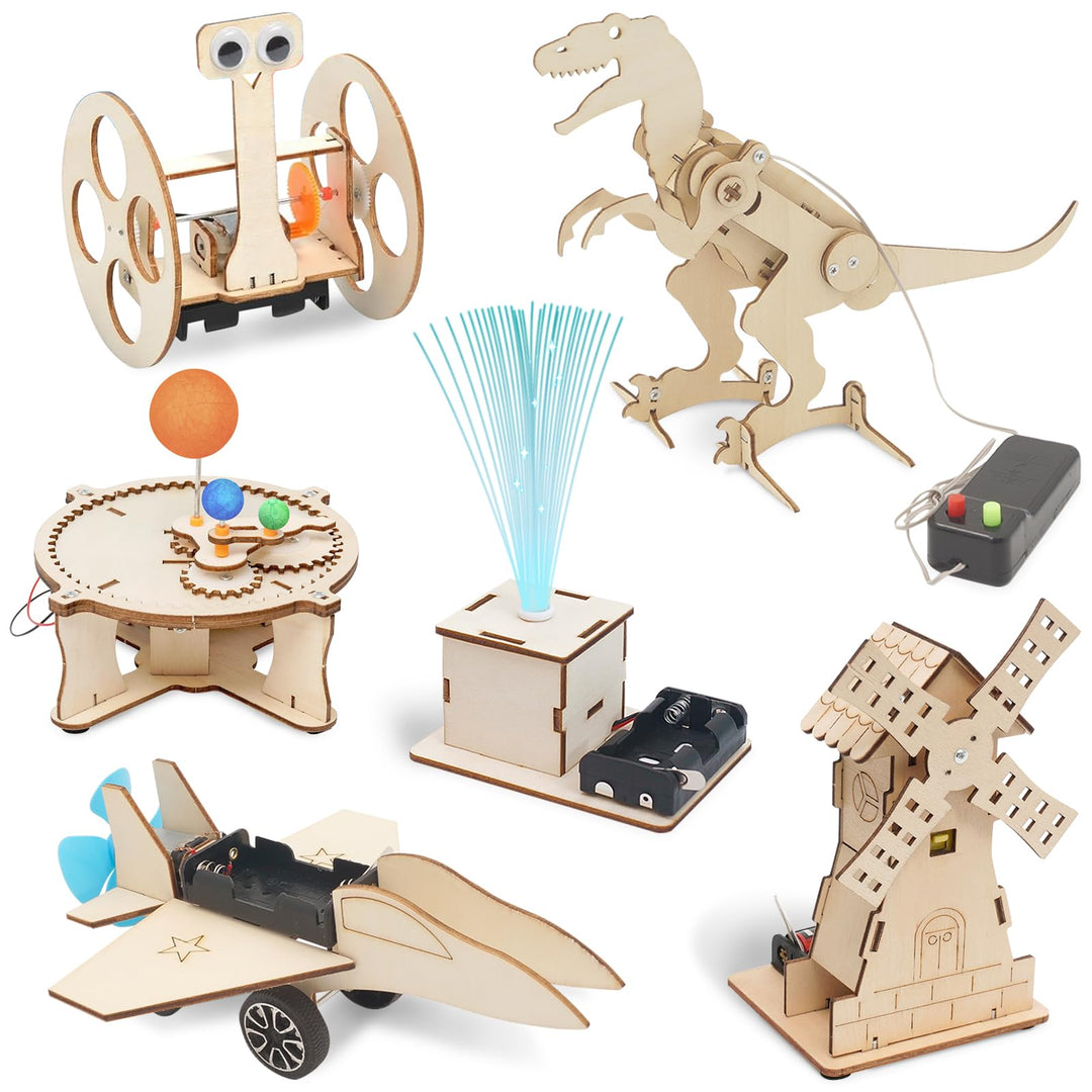 FEMBW Experimente für Kinder ab 8 9 10 11 12, 6 PCS Baukasten DIY Spielzeug Roboter, Experimentierka