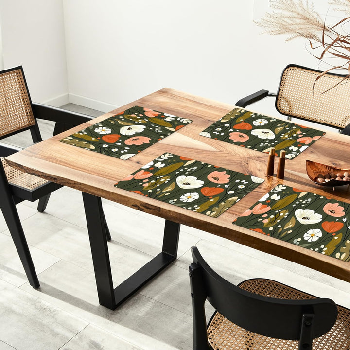 KitchenYeah© Platzsets Abwaschbar 6-Teilig 45x30 cm Tischsets Platzdeckchen rutschfeste Platzset Unt