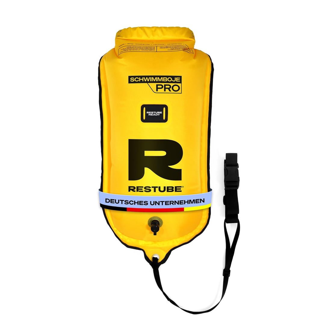 Restube Schwimmboje - Aufblasbare Schwimmhilfe für Schwimmen, Schnorcheln, Triathlon, SUP, Freiwasse