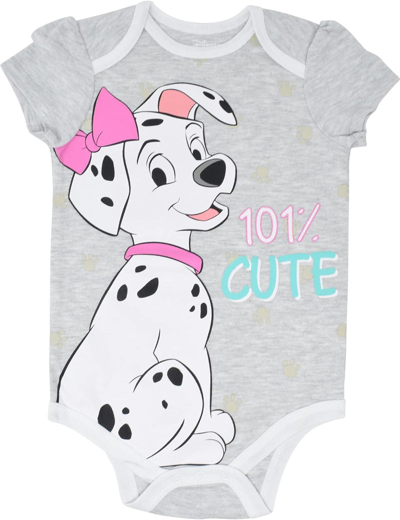 Disney Baby Girls 5 Pack Bodysuits 101 Dalmations Dumbo Bambi Aristocats 3-6 Months