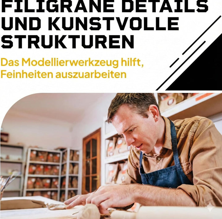 DIBYS Töpfer-Set für Zuhause | Starter-Set mit Modellier-Werkzeug, Ton lufttrocknend in Weiss, Farbe