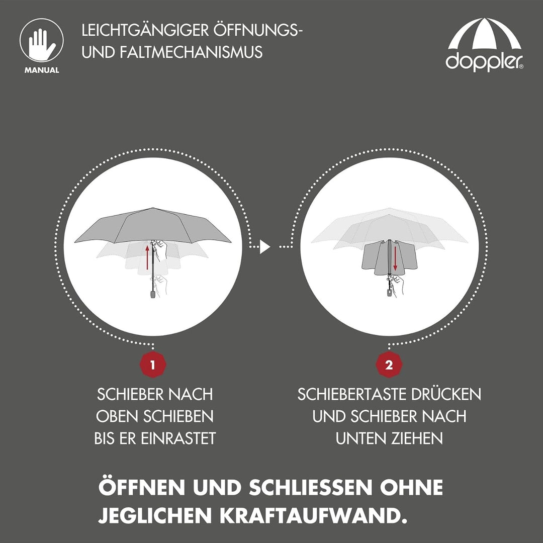 Doppler Taschenschirm Zero,99 Flat I Ultra leichter Regenschirm I Kleiner Schirm I Mini Regenschirm