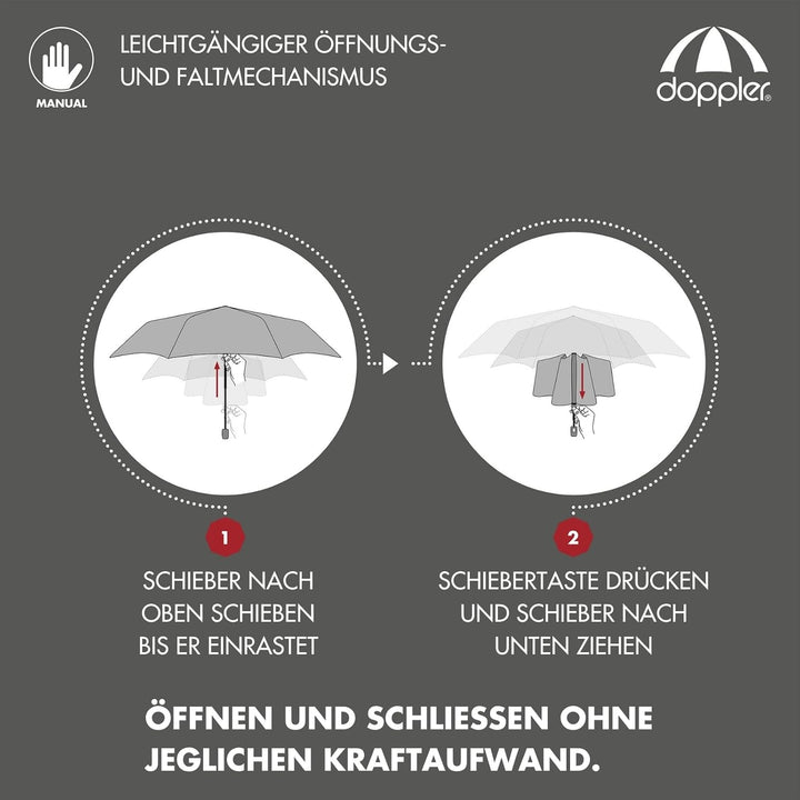 Doppler Taschenschirm Zero,99 Flat I Ultra leichter Regenschirm I Kleiner Schirm I Mini Regenschirm