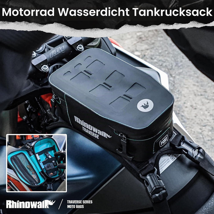Rhinowalk Motorrad Tankrucksack Wasserdicht Hartschale Erweiterbar 2L Sitz Aufbewahrungstasche Tasch