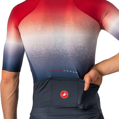 CASTELLI Herren Aero Race 6.0 Jersey T-Shirt XL Savile Blue/Pro Red, XL Savile Blue/Pro Red