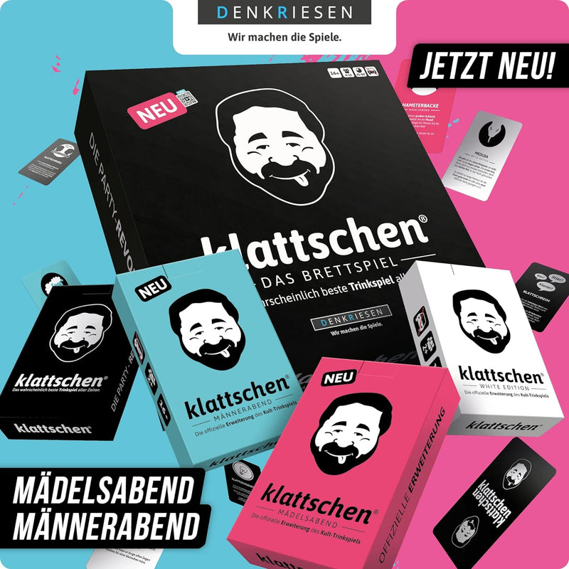 DENKRIESEN - klattschen® MEGA-Pack -klattschen Brettspiel, klattschen & klattschen White Edition - D