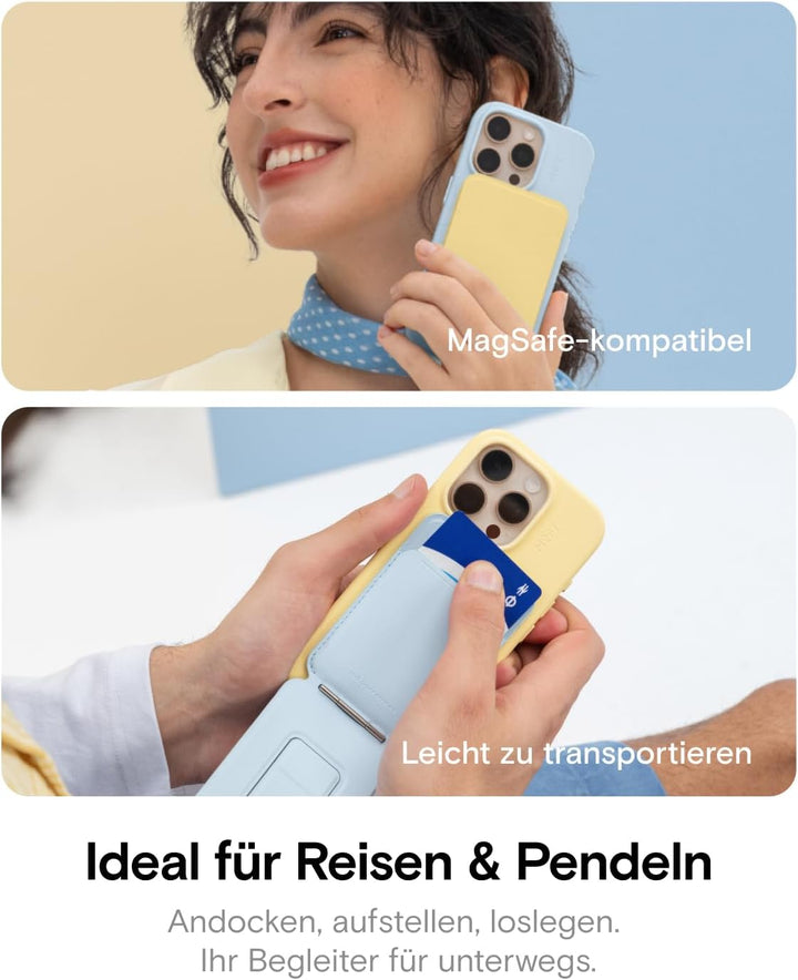 MOFT Handy Stativ für Smartphone, [Ultra Dünn &amp; Tragbar] Faltebar MOVAS Veganes Leder Stativ für Mag