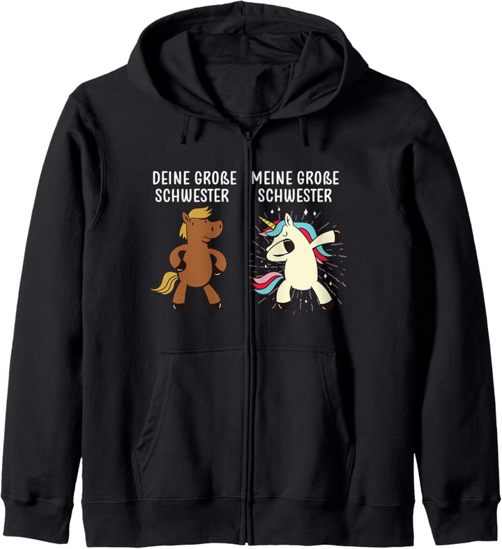 Einhorn Deine grosse Schwester meine grosse Schwester Kapuzenjacke