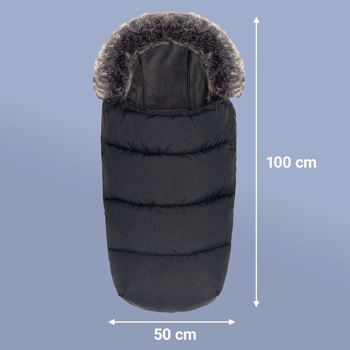 Zamboo Universal Thermo Fusssack mit Fell für Buggy Kinderwagen - Kinder Winterfusssack für 3-Punkt