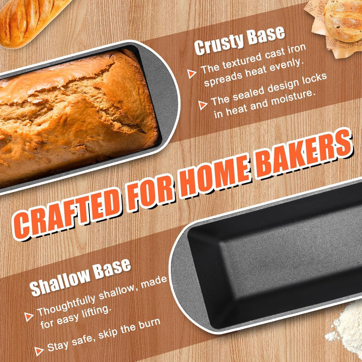 GFTIME Gusseisen Topf 36cm Brot Backen, Brotbackform mit Deckel - Robuste Brotbackform mit Deckel -