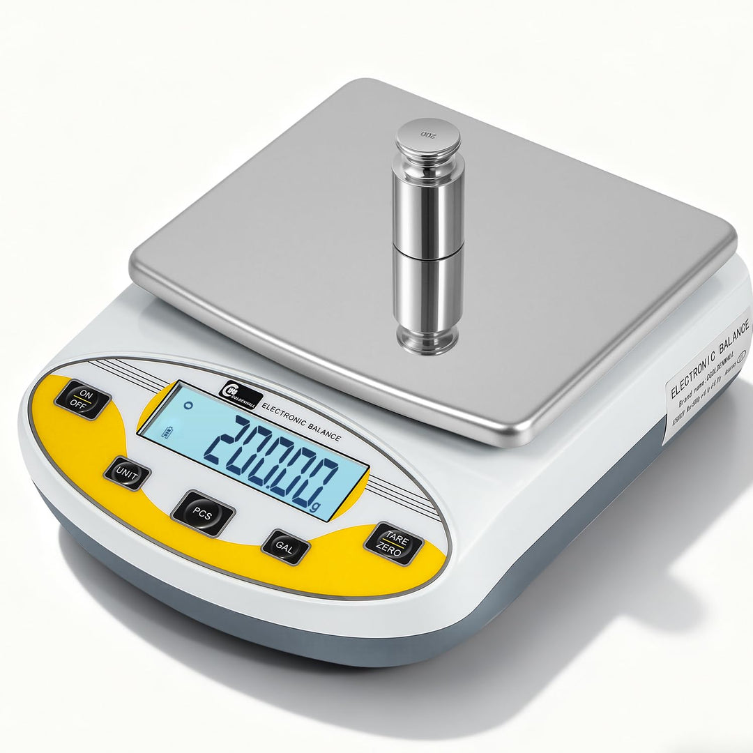 CGOLDENWALL Laborwaage durch Präzise Kalibrierung mit 5000g,0.01g Genauigkeit Digitale Analytische E