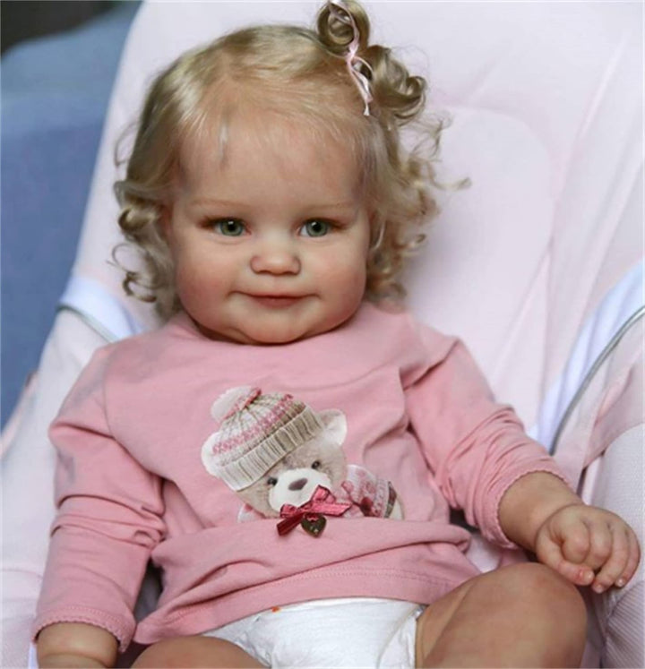 Zero pam Reborn Baby Mädchen Vollsilikon 20 Zoll 50 cm Süss Lächeln Reborn Baby Puppe Lebensechte Ec