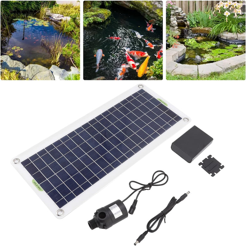 BuyWeek Solar Wasserpumpe Kit, 30W Polysilizium Solarpanel Springbrunnen Teichpumpe Kit für Sonnen B