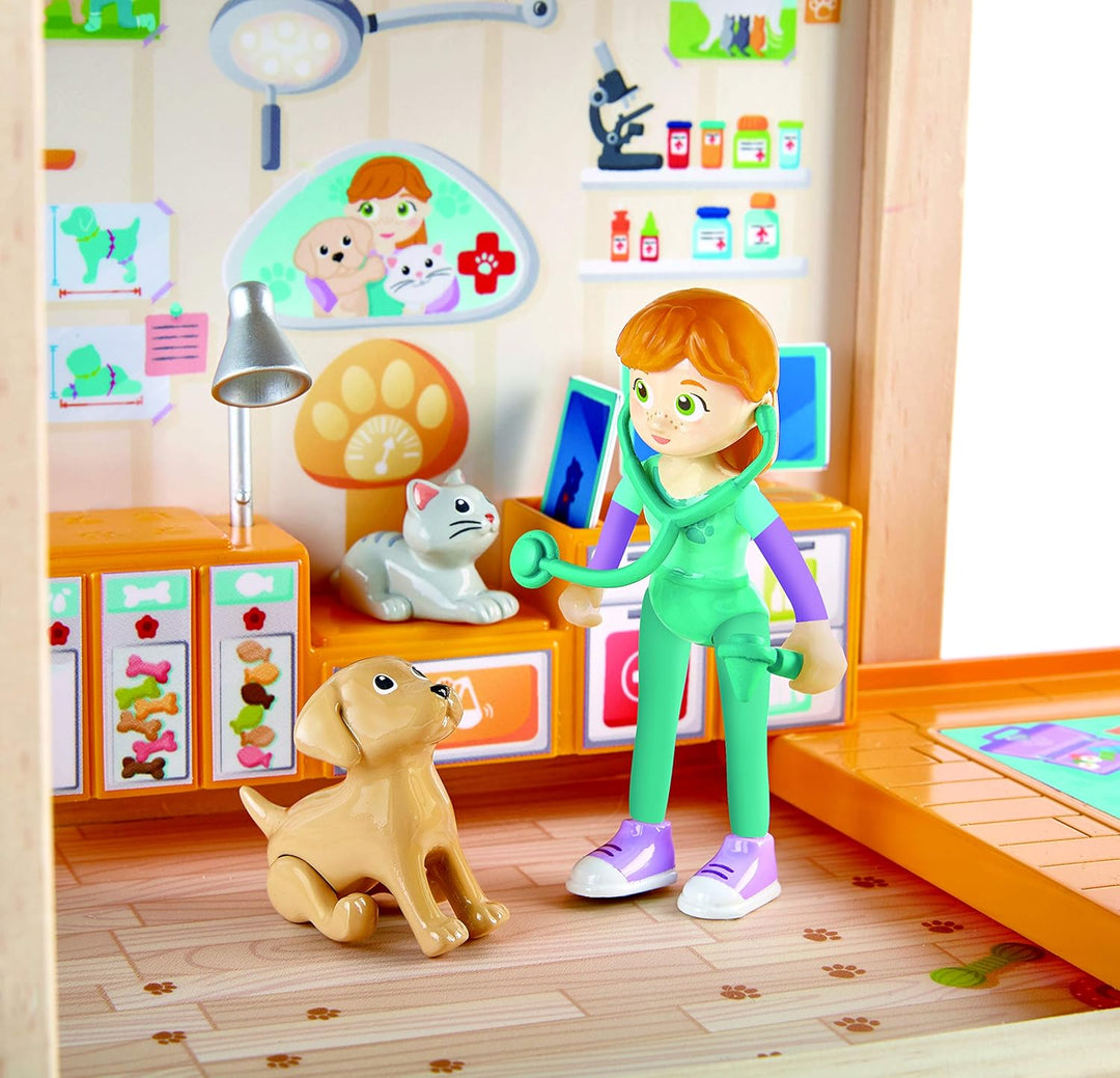 Hape Tierarzt-Set Haus mit Figuren und Tierarztpraxis 30-teilig, ab 3 Jahren