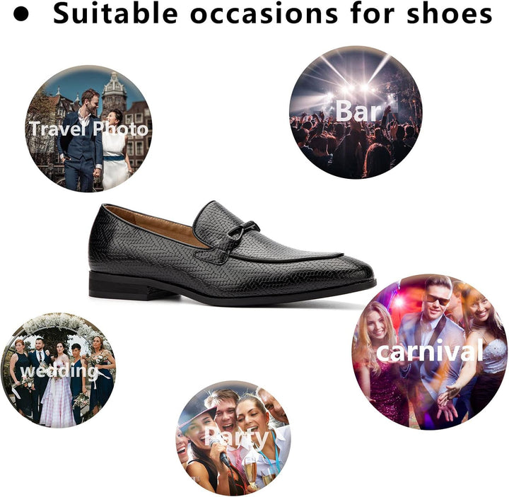 MEIJIANA Herren Mokassins Herren Elegante Schuhe Herren Casual Slip on Anzugschuhe 42 EU Schwarz 01,