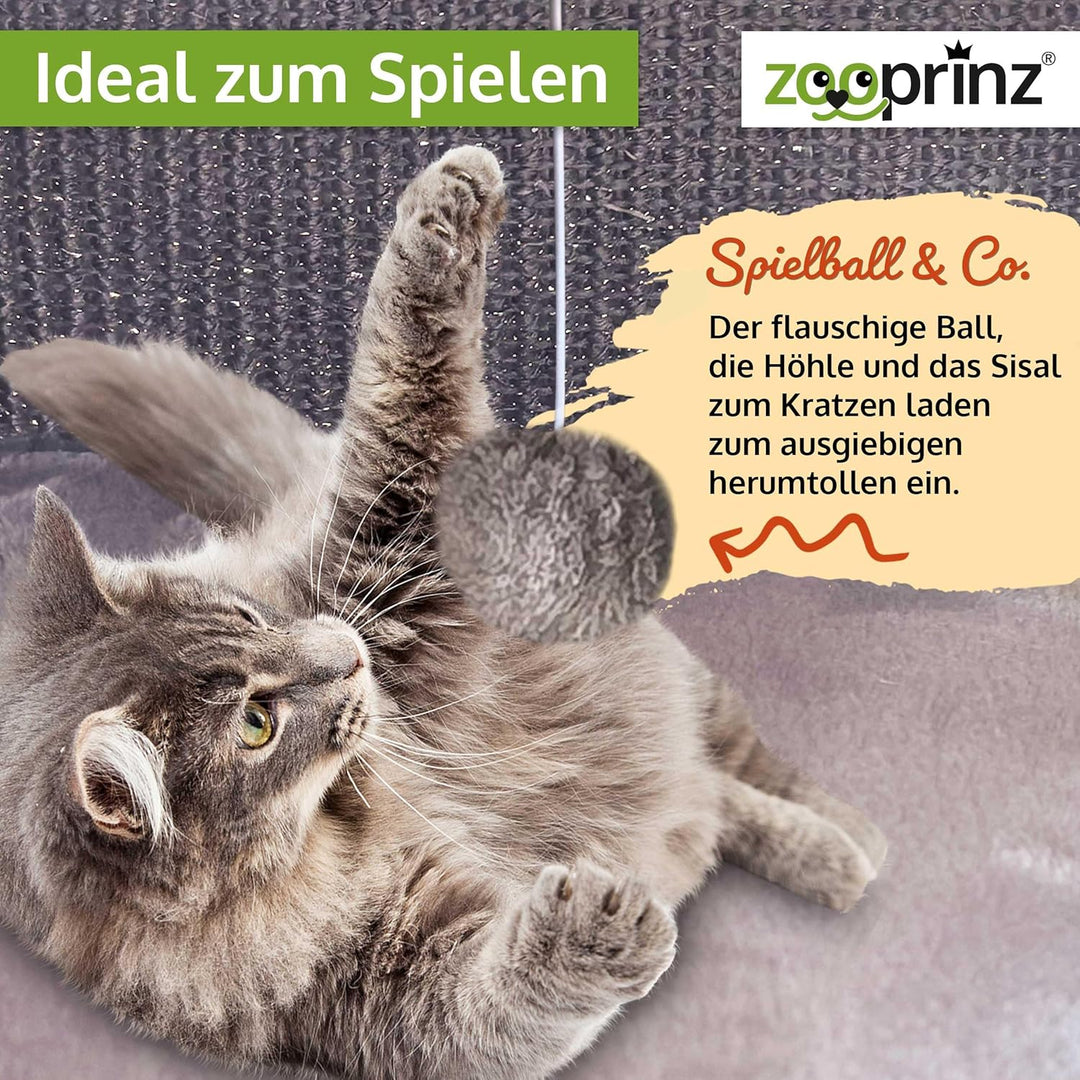 zooprinz Premium Katzenhaus – Katzenkorb für Katze – mit dicken Sisal Wänden an der Katzenbox – Höhl