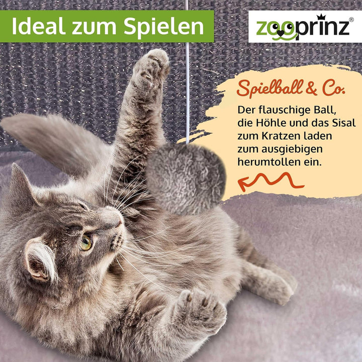 zooprinz Premium Katzenhaus – Katzenkorb für Katze – mit dicken Sisal Wänden an der Katzenbox – Höhl