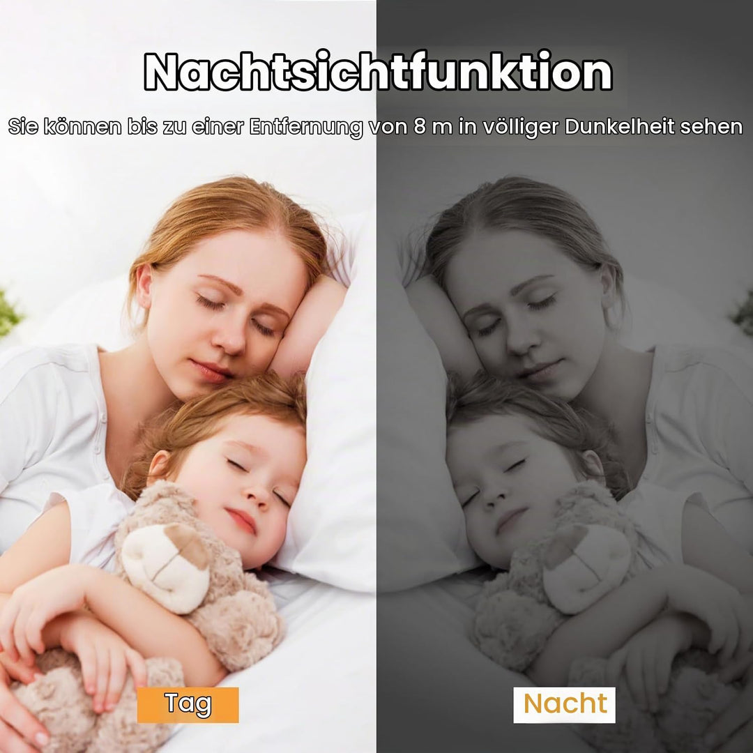 4K Mini Kamera Innen Akku, 2.4/5 Ghz WLAN Innenkamera | 180° drehbarem Objektiv automatische, Bewegu