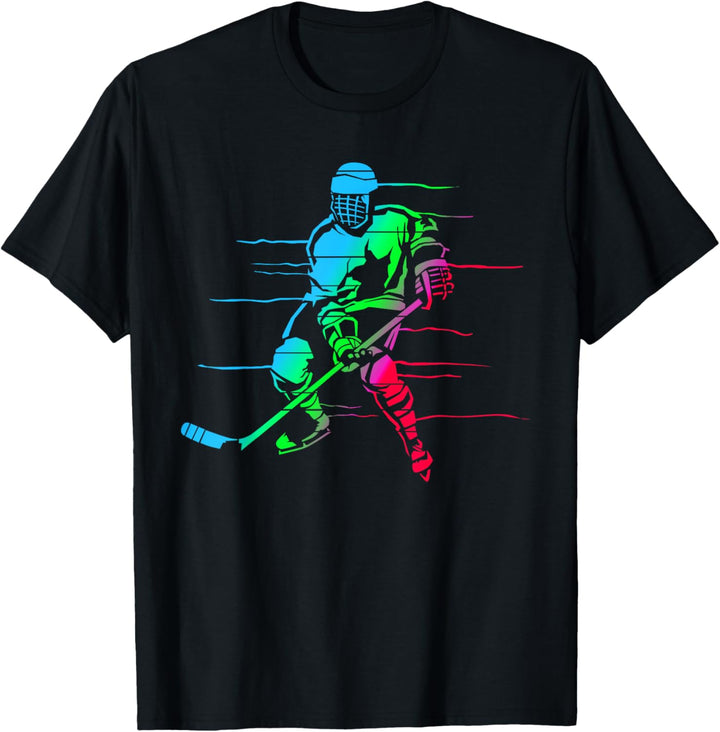 Eishockeyspieler, buntes Design, Hobby-Eishalle T-Shirt