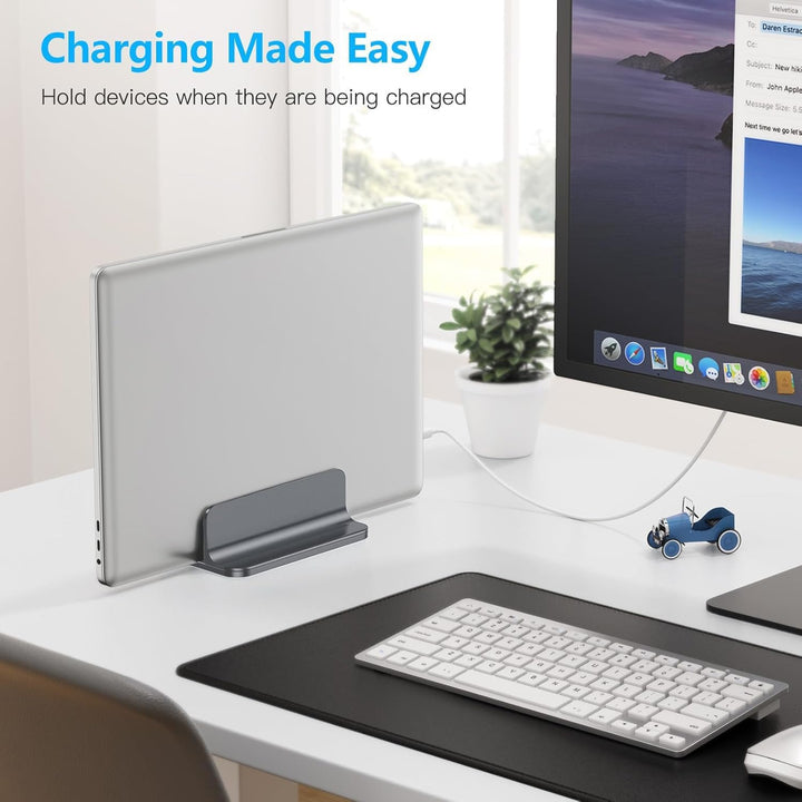 OMOTON Aluminium Vertikal Laptop Ständer 2er-Pack, Verstellbarer Notebook Ständer Laptop Halterung k