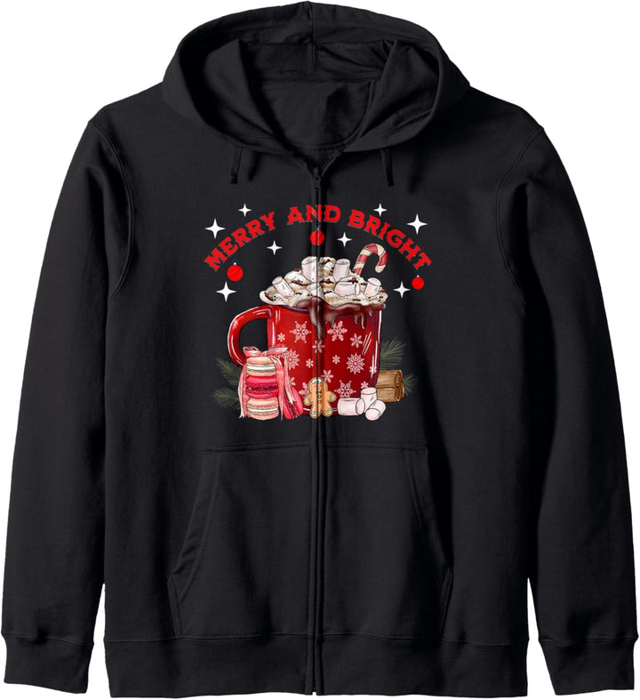 Frohe und helle heisse Schokolade Lebkuchen-Weihnachtsfilme Kapuzenjacke