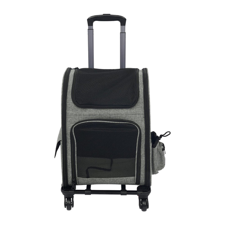 2 in1 Faltbarer Hunderucksack mit Rollen und Trolley Funktion, bis 15kg, erweiterbarer Katzenrucksac