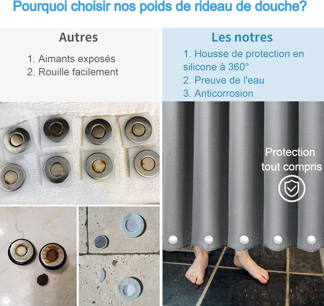 Duschvorhang Gewichte, Niemals Rost Duschvorhang Magnete, Silikonbeschichtete Magnete Tischdecken Ma