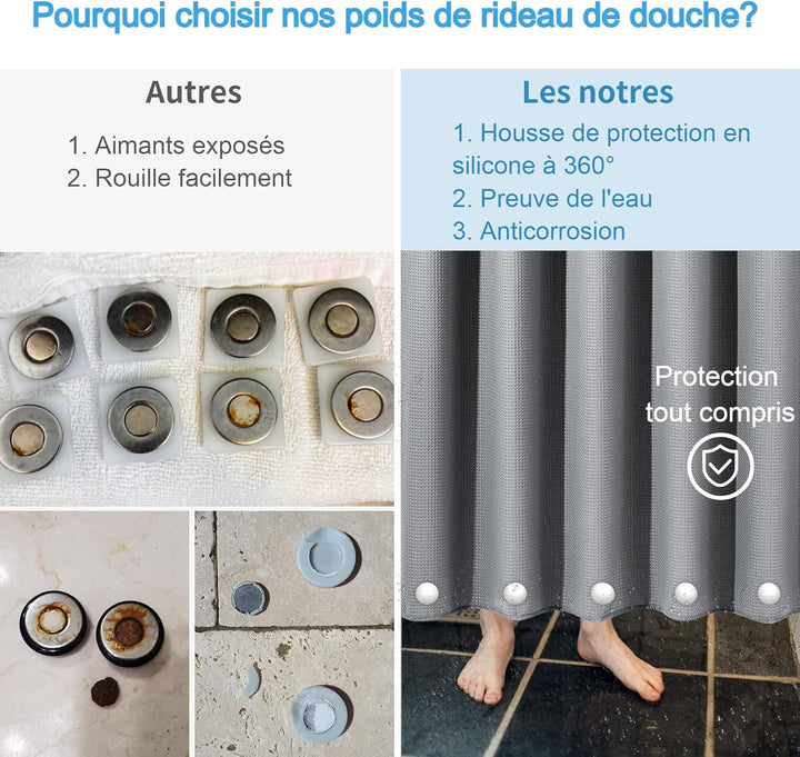 Duschvorhang Gewichte, Niemals Rost Duschvorhang Magnete, Silikonbeschichtete Magnete Tischdecken Ma