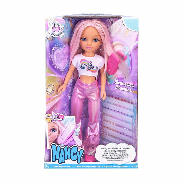 Nancy - Ein Tag des glänzenden Looks, rosa Haarpuppe, Haarstyling-Set und Dekoration, Erstellen Sie