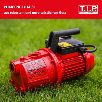 T.I.P. Gartenpumpe Guss (2.800 l/h Fördermenge, 42 m Förderhöhe, 4,2 bar Druck, 600 W, selbstansauge