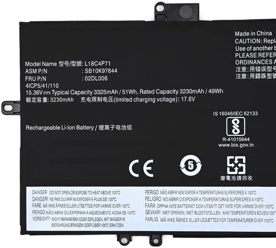 7XINbox 15.36V 3325mAh 51Wh L18C4P71 L18C4P72 L18L4P71 L18L4P72 L18M4P72 L18S4P72 Laptop Akku Ersatz