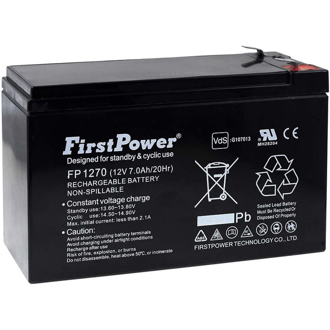 FirstPower Blei-Gel-Akku für USV APC Back-UPS ES 700 7Ah 12V, 12V, Lead-Acid