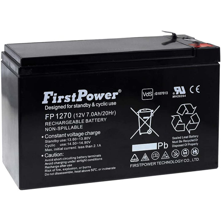 FirstPower Blei-Gel-Akku für USV APC Back-UPS ES 700 7Ah 12V, 12V, Lead-Acid
