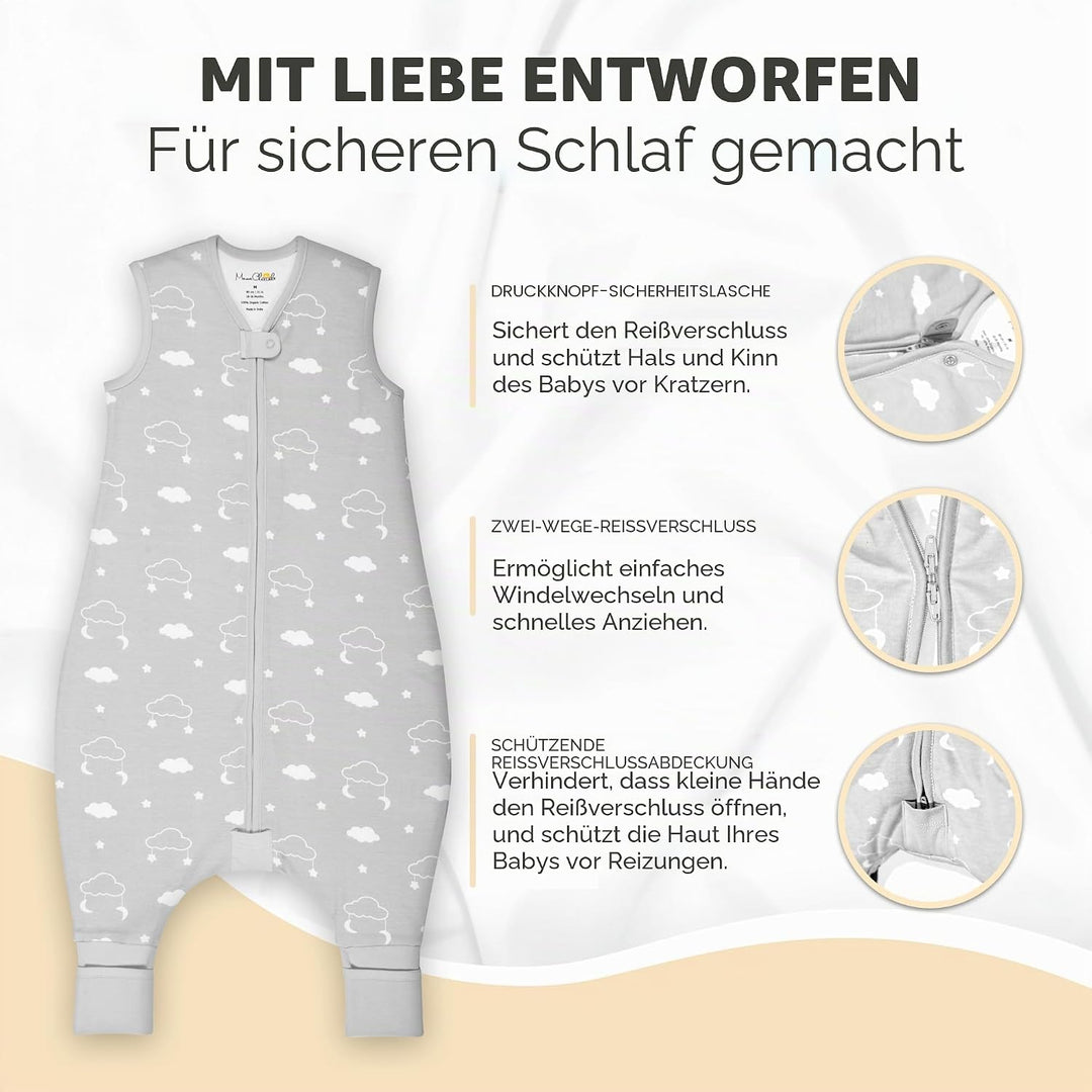Mama Cheetah Baby Schlafsack, Bio-Baumwolle, Tragbare Babydecke, Schlafsack mit 2-Wege-Reissverschlu