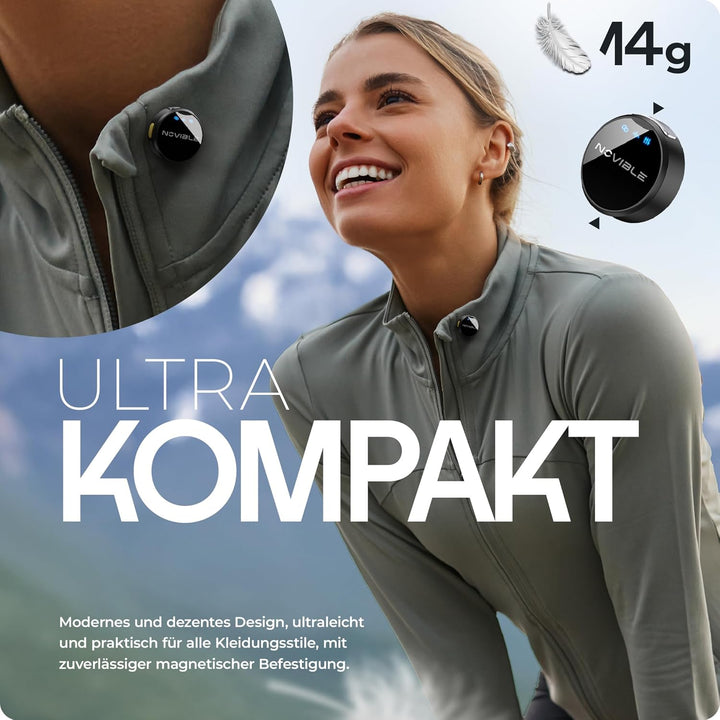 Kabelloses Lavalier Mikrofon für iPhone, Android, Kamera & PC - Kristallklarer Klang, Geräuschunterd