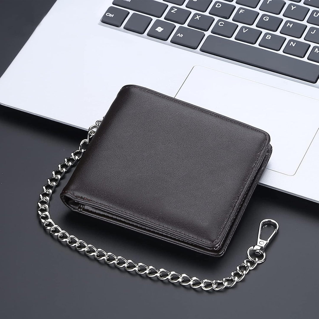 PORRASSO Herren Geldbörse Tragbar Geldbeutel Leder Kreditkartenetui Brieftasche mit 5 Kartenschlitze