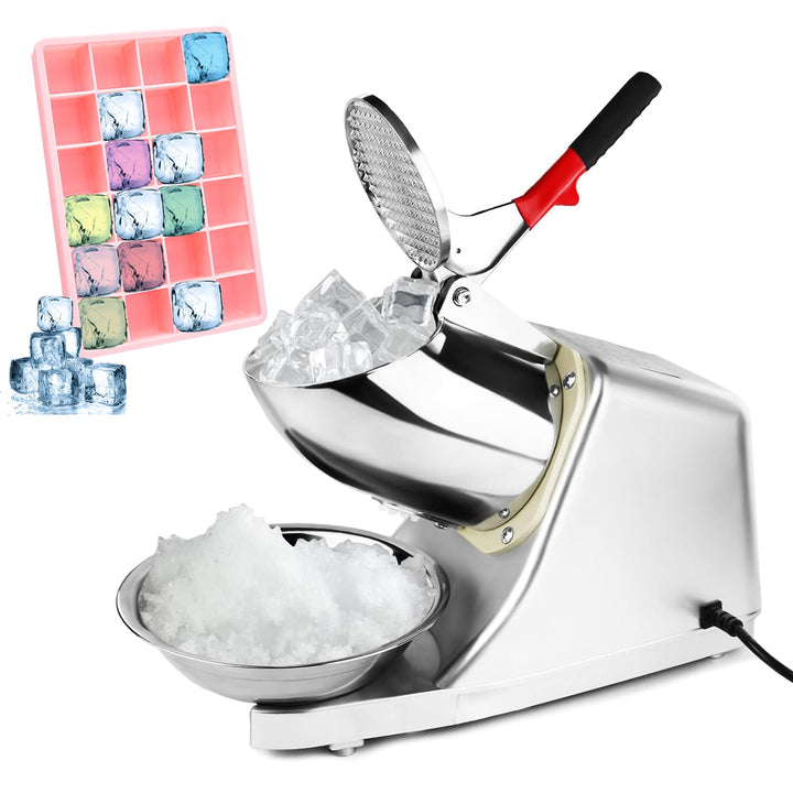 Elektrischer Eiszerkleinerer, 300 W, 220 V-240 V, Edelstahl, mit Doppelmesser, Schnee-Cone-Maker für